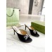 Gucci Horsebit Slide Sandals 85mm in Black Leather with Crystals