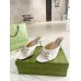 Gucci Horsebit Slide Sandals 85mm in White Leather with Crystals