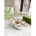 Gucci Horsebit Slide Sandals 85mm in White Leather with Crystals