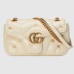 Gucci GG Marmont Small Shoulder Bag in White Leather with Double G Studs