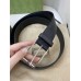 Gucci GG Embossed Leather 30MM Belt with Square Buckle