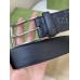 Gucci GG Embossed Leather 30MM Belt with Square Buckle