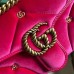 Gucci GG Marmont Small Shoulder Bag in Pink Velvet with Double G Studs