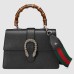 Gucci Dionysus Small Bamboo Top Handle Bag in Black Leather