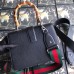 Gucci Dionysus Small Bamboo Top Handle Bag in Black Leather