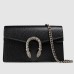 Gucci Dionysus Super Mini Bag in Black Grained Leather