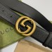Gucci Black Leather 38MM Belt with Interlocking G Buckle
