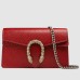 Gucci Dionysus Super Mini Bag in Red Grained Leather