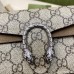 Gucci Dionysus Super Mini Bag in GG Canvas with Taupe Suede