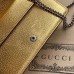 Gucci Dionysus Super Mini Bag in Gold Metallic Leather
