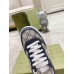 Gucci Mens Sneakers in Beige GG Canvas with Blue Leather