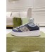 Gucci Mens Sneakers in Beige GG Canvas with Blue Leather