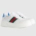 Gucci Mens Sneakers in White Leather with Web