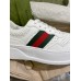 Gucci Mens Sneakers in White Leather with Web