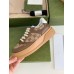 Gucci Mens Sneakers in Beige GG Canvas with Brown Leather