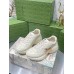 Gucci Mens Rhyton Sneakers in White Leather with Tiger Print
