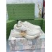 Gucci Mens Rhyton Sneakers in White Leather with Tiger Print