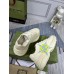 Gucci Mens Rhyton Sneakers in White Leather with Star Print