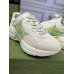 Gucci Mens Rhyton Sneakers in White Leather with Star Print