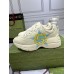 Gucci Mens Rhyton Sneakers in White Leather with Star Print