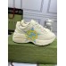 Gucci Mens Rhyton Sneakers in White Leather with Star Print