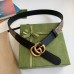 Gucci GG Supreme & Black Leahter Belt 30MM with Double G Buckle