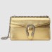 Gucci Dionysus Small Rectangular Bag in Gold Metallic Leather
