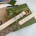 Gucci GG Supreme & White Leahter Belt 30MM with Double G Buckle