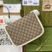 Gucci Horsebit 1955 Shoulder Bag in GG Canvas with White Leather
