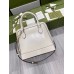 Gucci Horsebit 1955 Small Top Handle Bag in White Calfskin