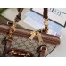 Gucci Horsebit 1955 Small Top Handle Bag in GG Canvas with Brown Leather