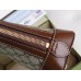 Gucci Horsebit 1955 Small Top Handle Bag in GG Canvas with Brown Leather