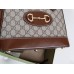 Gucci Horsebit 1955 Small Top Handle Bag in GG Canvas with Brown Leather