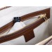 Gucci Horsebit 1955 Small Top Handle Bag in GG Canvas with Brown Leather