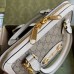 Gucci Horsebit 1955 Small Top Handle Bag in GG Canvas with White Leather