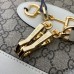 Gucci Horsebit 1955 Small Top Handle Bag in GG Canvas with White Leather