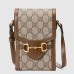 Gucci Horsebit 1955 Mini Bag in GG Canvas with Brown Leather