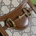 Gucci Horsebit 1955 Mini Bag in GG Canvas with Brown Leather