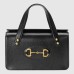 Gucci Horsebit 1955 Small Top Handle Bag in Black Leather