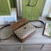 Gucci Horsebit 1955 Small Shoulder Bag in GG Canvas with Brown Leather