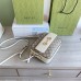 Gucci Horsebit 1955 Small Shoulder Bag in GG Canvas with White Leather