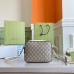 Gucci Horsebit 1955 Small Shoulder Bag in GG Canvas with White Leather