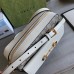 Gucci Horsebit 1955 Small Shoulder Bag in GG Canvas with White Leather