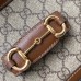 Gucci Horsebit 1955 Mini Bag in GG Canvas with Brown Calfskin