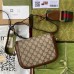 Gucci Horsebit 1955 Mini Bag in GG Canvas with Brown Calfskin