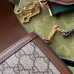 Gucci Horsebit 1955 Mini Bag in GG Canvas with Brown Calfskin