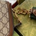 Gucci Horsebit 1955 Mini Bag in GG Canvas with Brown Calfskin