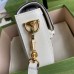 Gucci Horsebit 1955 Mini Bag in GG Canvas with White Calfskin