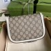 Gucci Horsebit 1955 Mini Bag in GG Canvas with White Calfskin