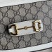 Gucci Horsebit 1955 Mini Bag in GG Canvas with White Calfskin